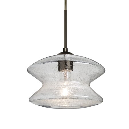 Besa Lighting Zen Cord Pendant, Clear Bubble, Bronze Finish, 1x60W Incandescent 1JT-ZENCL-BR
